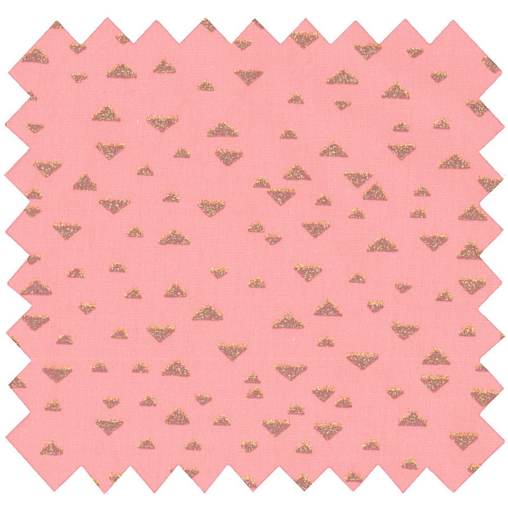 Tissu coton au mètre triangle or poudré