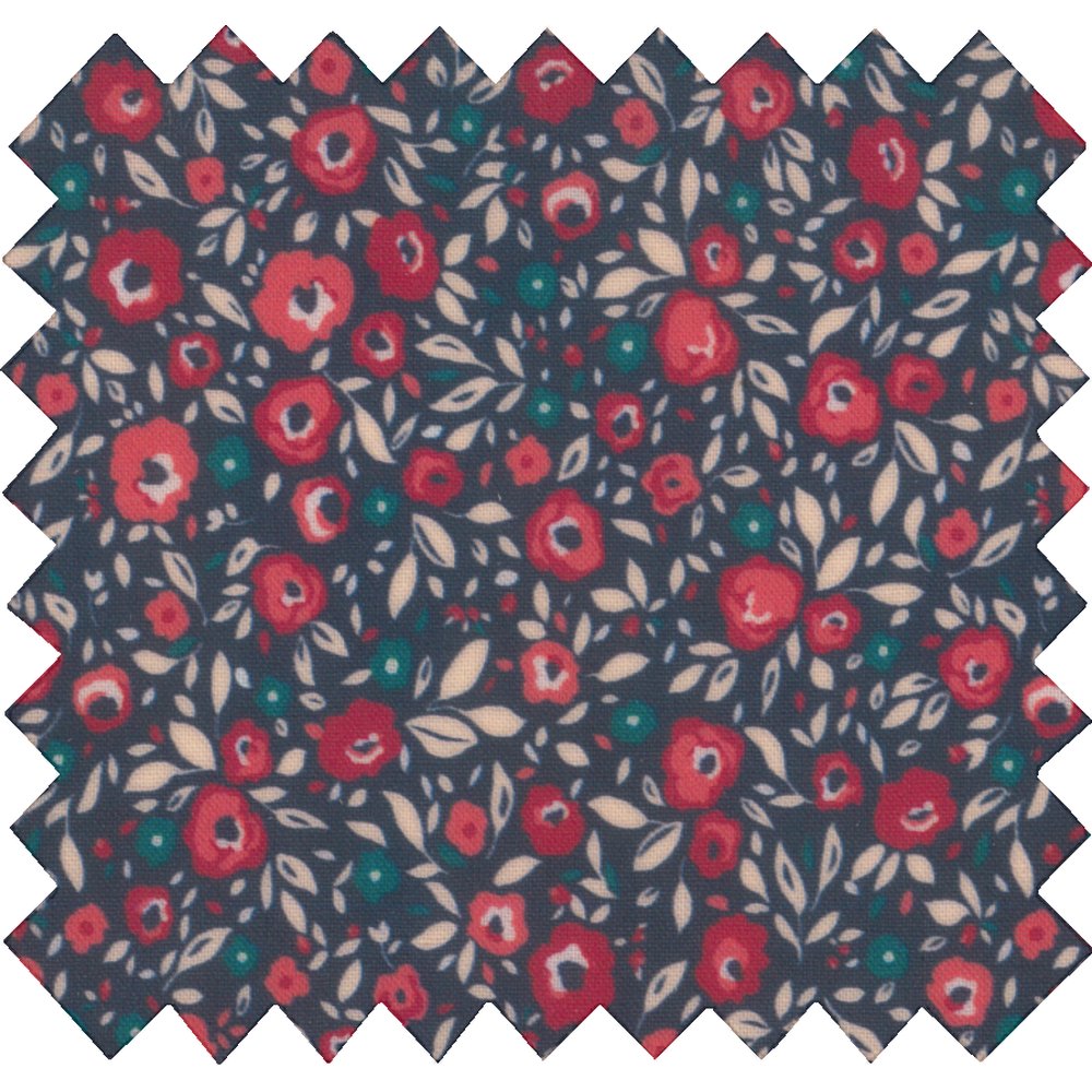 Coated fabric camelias rubis